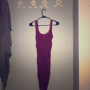 Red lace dress